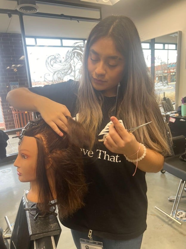 hair cutting course at Cosmetology & Spa Academy, one of the best hair schools in Illinois