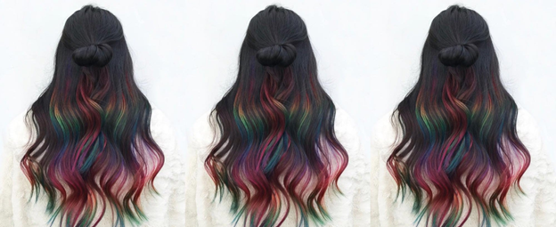 Oil Slick Hair Color for Brunettes: Full Hair Styling Guide 1 oil slick hair for brunettes results