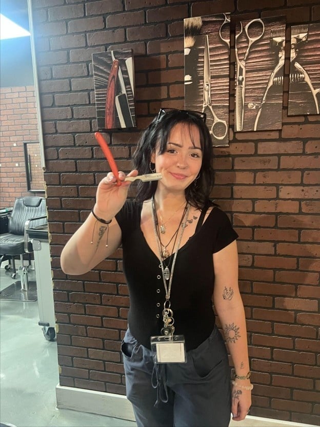 a student at Cosmetology Spa & Academy, one of the best beauty schools in Illinois